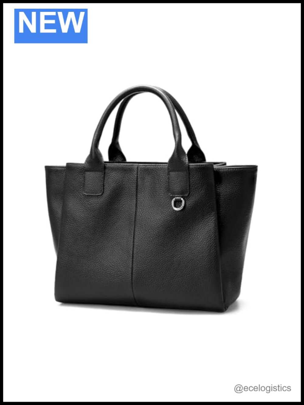 Genuine Leather Triple Pocket Satchel Tote Crossbody Handbag